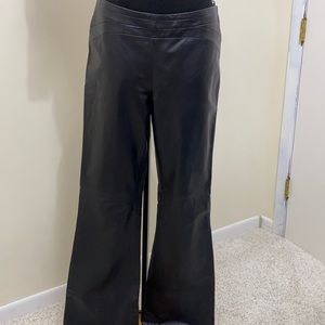 Black leather soft pants